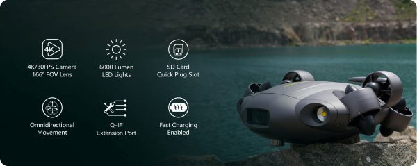 QYSEA Underwater Drone Camera Submarine FIFISH V6 EXPERT